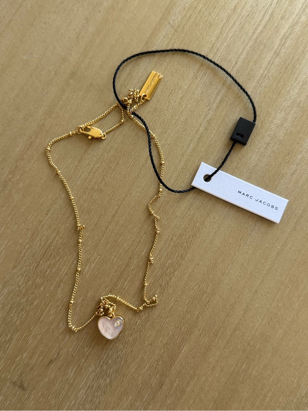 Marc Jacobs Gold Chain with Rose-Pink Heart Charm New With Tags